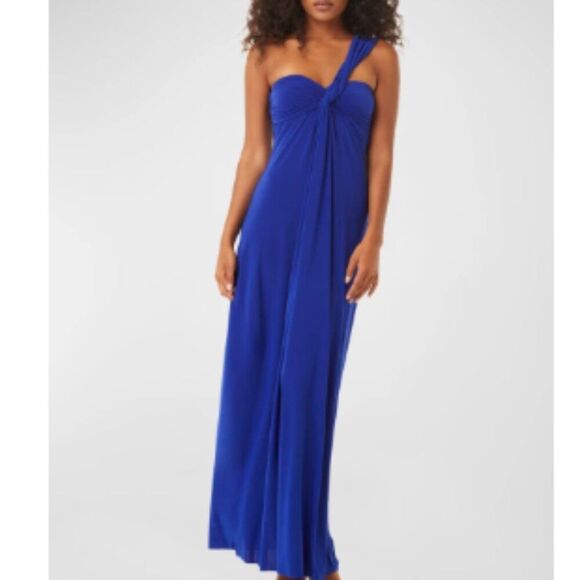 BNWT - MISA THORA DRAPPED ONE SHOULDER MAXI DRESS - COLBALT BLUE -  M - Picture 1 of 8